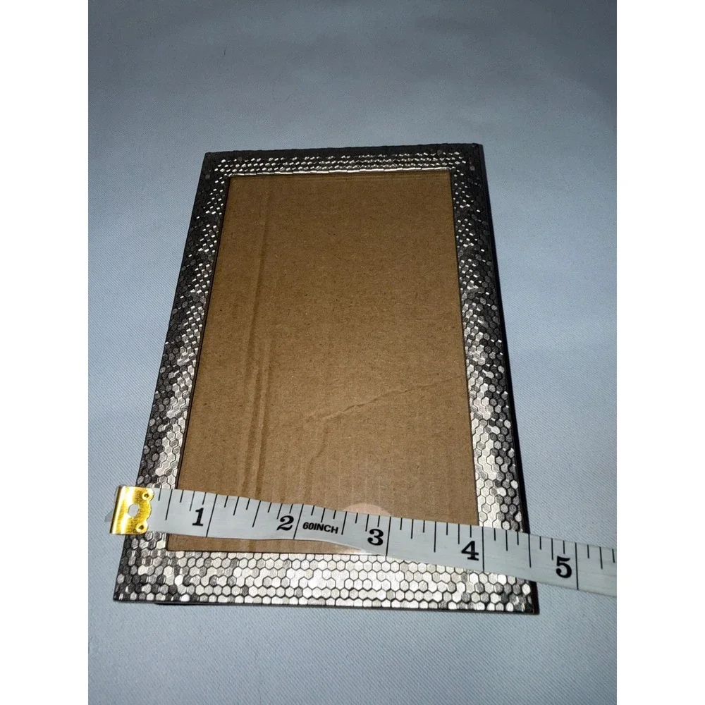 Silver Honeycomb Textured Picture Frame Modern Geometric 4x6 Tabletop Wall Decor